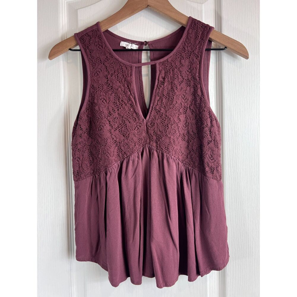 Maurices Women's Sleeveless Lace Top Mauve Rayon Size XS